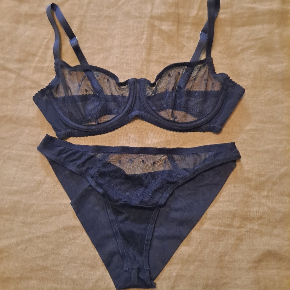 Black Mesh Lingerie Set